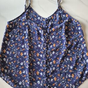 41 Hawthorn Blue and Orange Floral Camisole